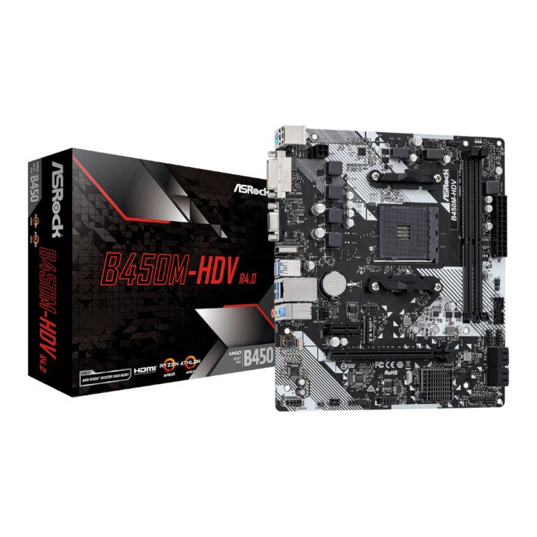 ASRock B450M-HDV R4.0 AM4 mATX Motherboard