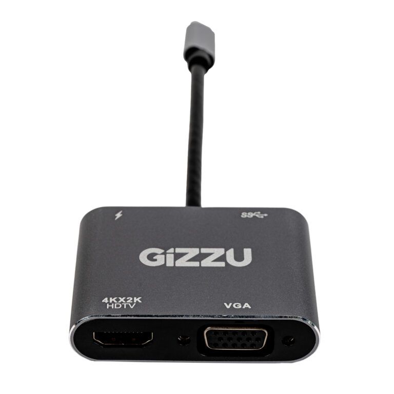 Gizzu 4-in-1 Type-C Hub with HDMI, VGA & USB 3.0