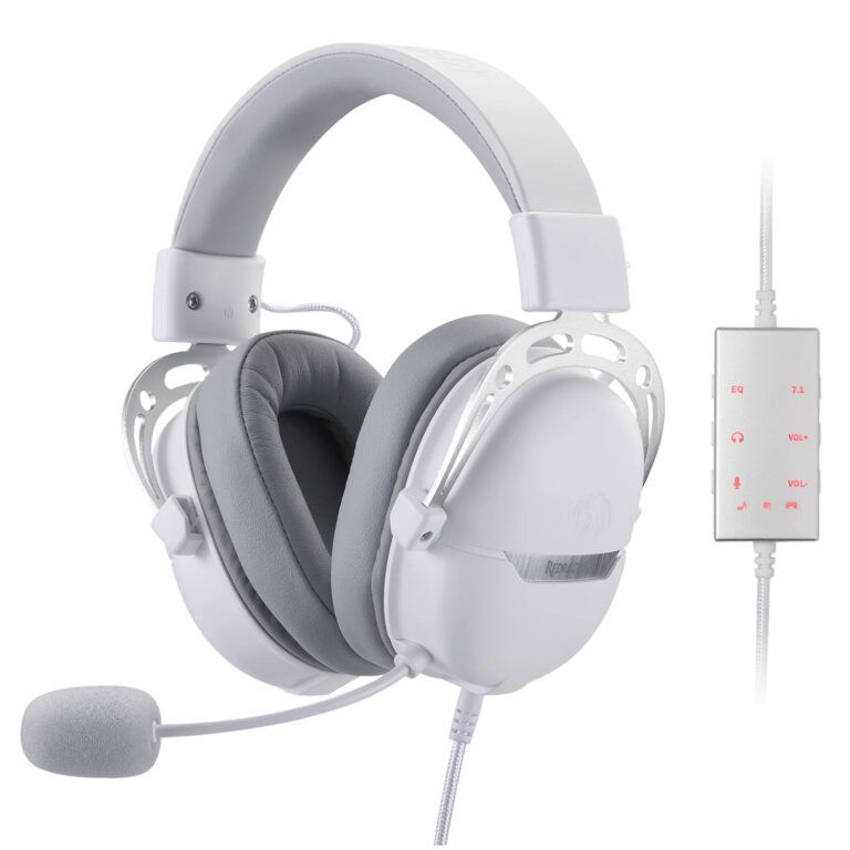 Redragon AURORA Over-Ear Gaming Headset - White