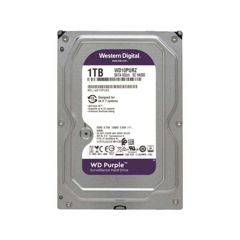 WD Purple 1TB 3.5" Surveillance HDD WD10PURZ
