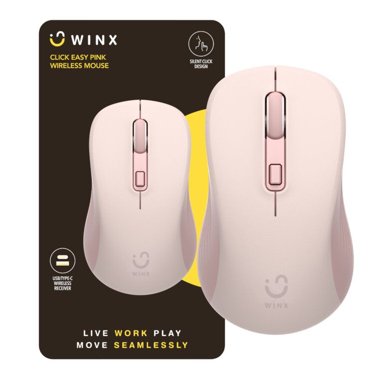 WINX CLICK Easy 1600DPI Wireless Mouse - Pink