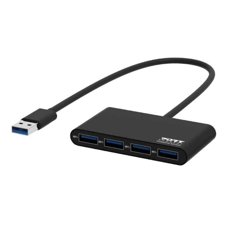 Port USB 3.0 4-Port Plug & Play Hub, Black