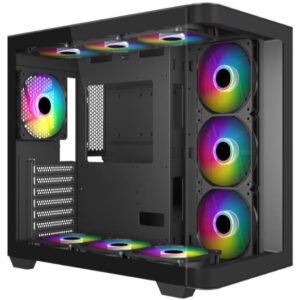 Mecer Graphite Curved Gaming ATX Case with 4 ARGB Fans