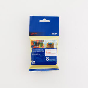 Brother MK222 9mm Red on White Non-Laminated Tape