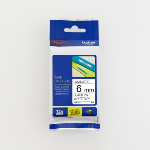 Brother TZe-211 6mm Black on White Laminated Tape