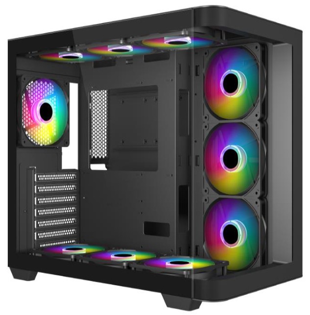 Mecer Graphite Curved Gaming ATX Case with 4 ARGB Fans
