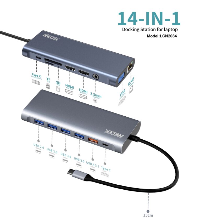Mecer 14-in-1 USB-C Universal Docking Station