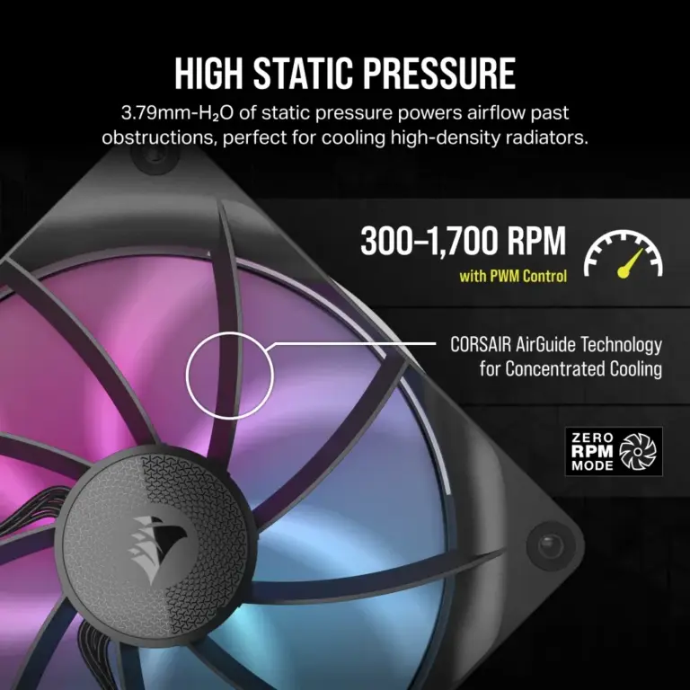 Corsair iCUE LINK RX140 RGB 140mm PWM Fan - Black