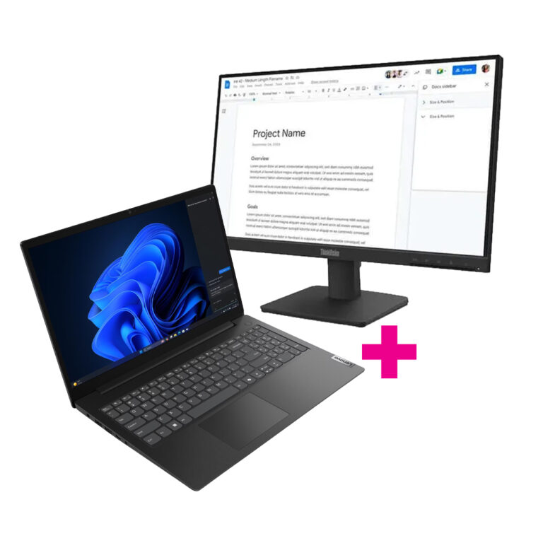 Lenovo V15 G5 IRL i3 Notebook with S22-4e Bundle